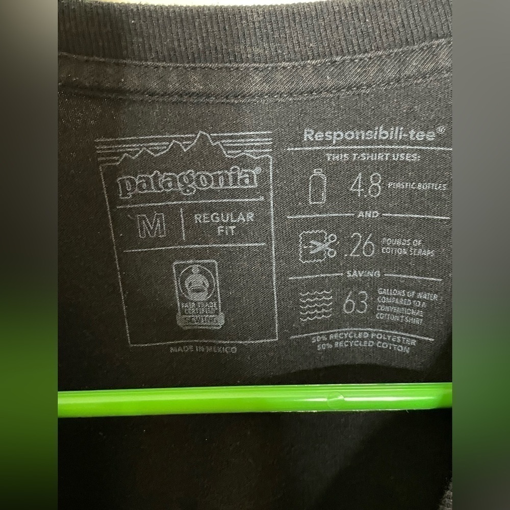 Patagonia Shirt Mens Medium  Black Organic Cotton Casual​​​​​​​​​​​​​​​ - Picture 10 of 10